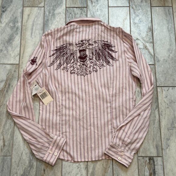 NEW Guess women's large pink/mauve button-down shirt MSRP $59 - Picture 6 of 6